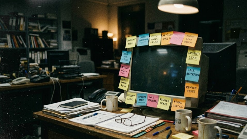 A Canadian newsroom floor with journalists at work